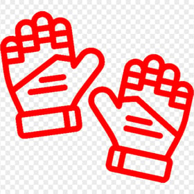 Download HD Red Goalkeeper Gloves Outline Icon PNG