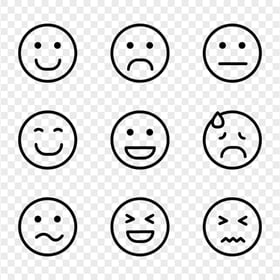 Emotion Black Faces Icons FREE PNG