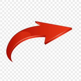 3D Red Curved Arrow Graphic Point Right