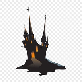 HD Cartoon Clipart Halloween Castle House PNG