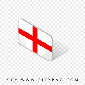 England Isometric 3D Flag Icon Transparent PNG