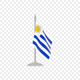 Uruguay Desk Flag Pole Icon PNG