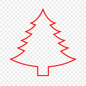 HD Simple Red Outline Christmas Tree Palm PNG