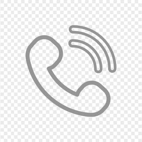 HD Grey Outline Phone Icon PNG