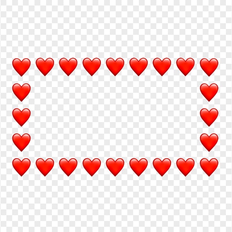 HD Red Hearts Emoji Horizontal Frame PNG