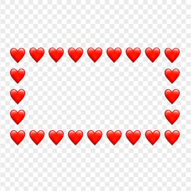HD Red Hearts Emoji Horizontal Frame PNG