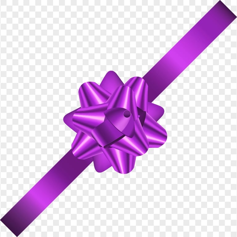 Purple Corner Gift Bow Ribbon Decor PNG