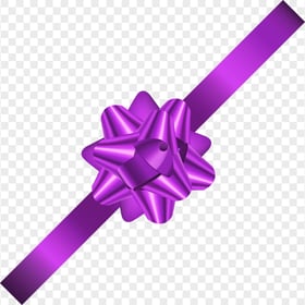 Purple Corner Gift Bow Ribbon Decor PNG