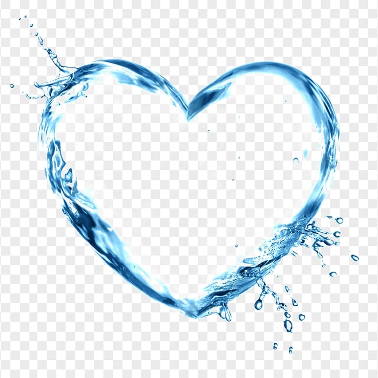 Download Water Splash Heart Shape PNG