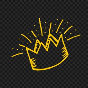 Crown Yellow Doodle Drawing HD PNG