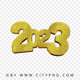 HD 2023 Gold Glitter Creative Design Transparent PNG