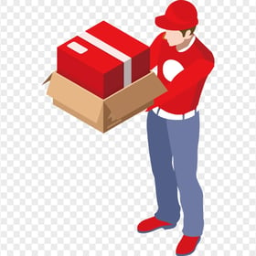 Vector Delivery Man Illustration Cartoon Character