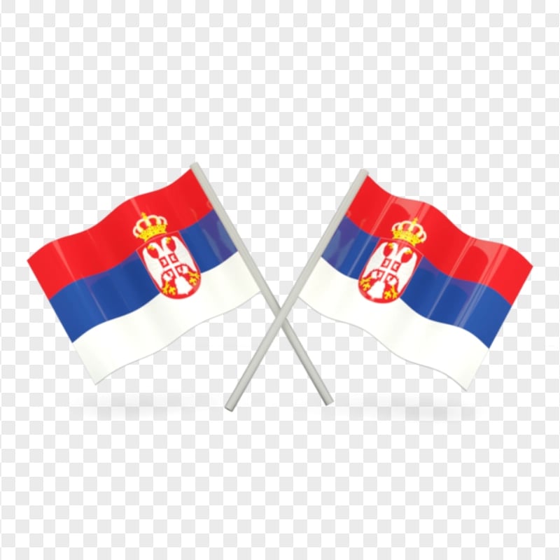 Serbia Crossed Two Flag