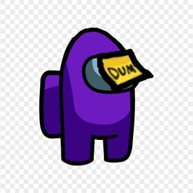 HD Purple Among Us Crewmate Character With Dum Sticky Note Hat PNG