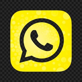 HD Modern Yellow Outline Whatsapp Wa Square Logo Icon PNG