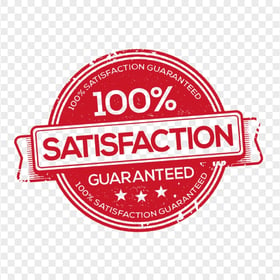 100% Satisfaction Guaranteed Red Stamp Sign HD PNG