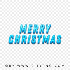 Blue Merry Christmas Text Art PNG