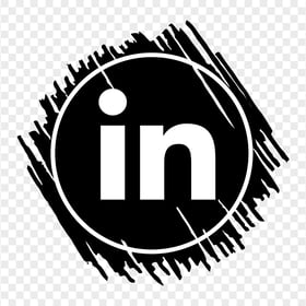 HD Black & White Scribble Linkedin Aesthetic icon PNG