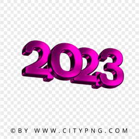 Pink 2023 3D Text Logo New Year Image PNG