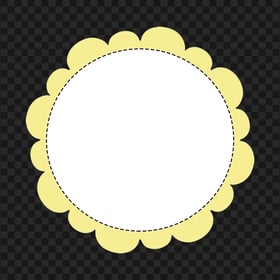 PNG Yellow & White Wavy Floral Circle Border