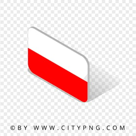 Poland Isometric 3D Flag Icon FREE PNG