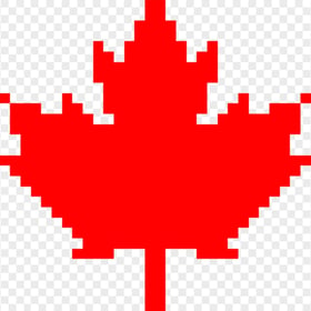 Pixel Art Red Canada Maple Leaf Icon FREE PNG