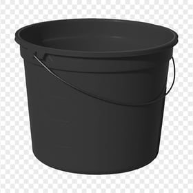 HD Black Plastic Bucket PNG