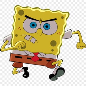HD Spongebob Running Angry Characters Transparent PNG