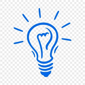 Light Bulb Doodle Drawing Idea Blue Icon PNG