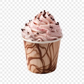 HD PNG Cup Of Ice Cream Dessert with Chocolate Sprinkles