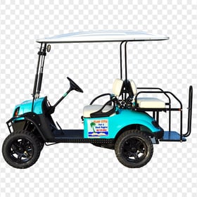 Turquoise Golf Buggy Cart Vehicle Side View
