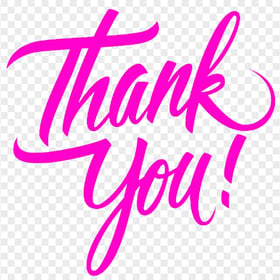 HD Thank You Calligraphy Pink Text Transparent PNG