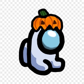 HD White Among Us Mini Crewmate Baby Pumpkin Hat PNG