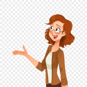 Cartoon Clipart School Woman Teacher HD PNG