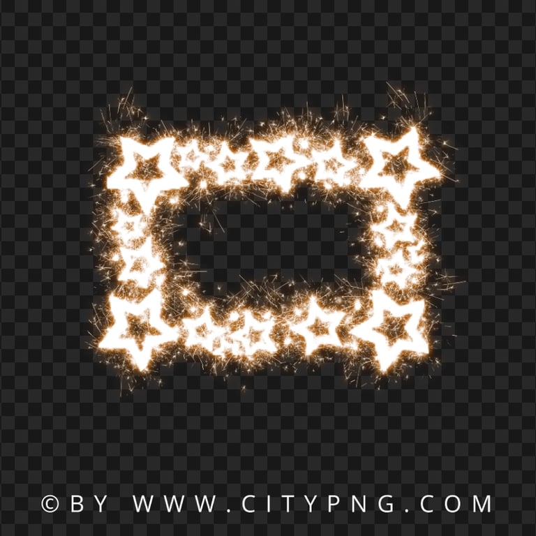 Frame Of Fireworks Sparkling Stars Border PNG | Citypng