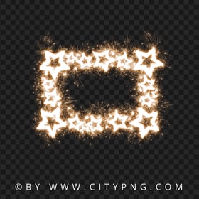 Frame Of Fireworks Sparkling Stars Border PNG