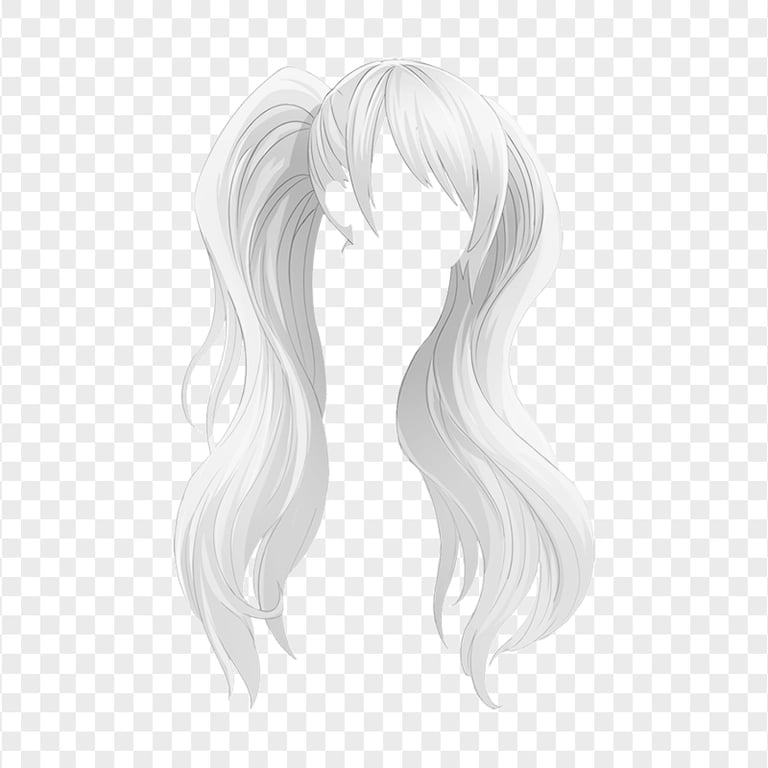 HD White Anime Girl Hair PNG | Citypng
