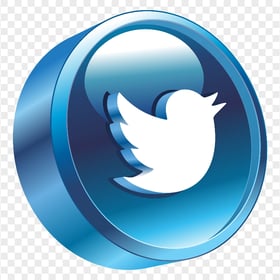HD 3D Twitter Round Logo Icon PNG
