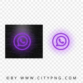 HD Purple Neon Light Whatsapp Wa Round Circle Logo Icon PNG