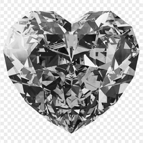 HD Silver Diamond Crystal Heart Love Valentine Day PNG