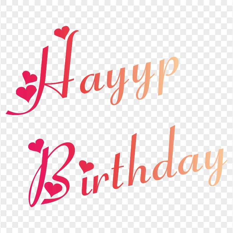 HD Cute Red Happy Birthday Wish Text Words PNG