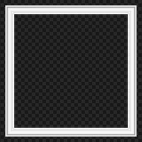 White Wood Square Frame PNG