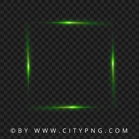 Glare Glowing Green Light Neon Square Frame Image PNG