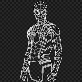 HD Superhero Spiderman White Outline Character PNG