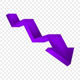 HD Purple Down 3D Arrow PNG