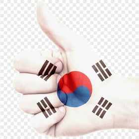 HD South Korea Thumbs Up Flag PNG
