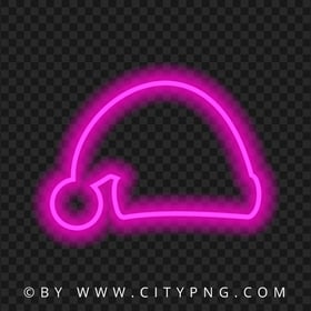 HD Pink Neon Santa Claus Christmas Hat PNG