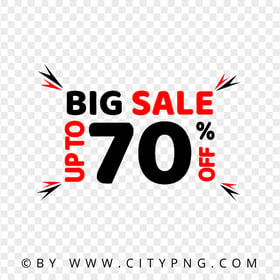Big Sale Discount Up To 70 Percent Logo Sign PNG