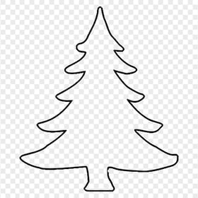 HD Simple Black Outline Christmas Tree PNG