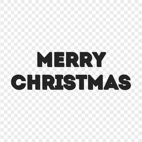 Merry Christmas Black Text Art PNG